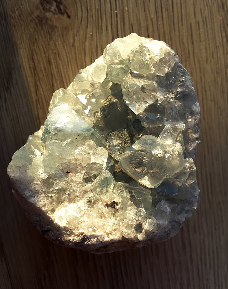 Crystal, Quartz, grå, blå, sten, mineral, Rock