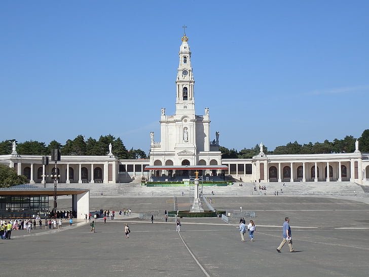 Sanctuary, Portugal, Fatima, arsitektur, tempat terkenal, Gereja, orang-orang