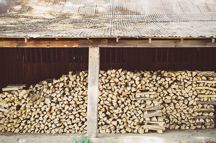 firewood, stack, stacked, timber, wood