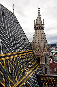 Katedral, atap, ubin, warna, alasan, Menara, menara lonceng