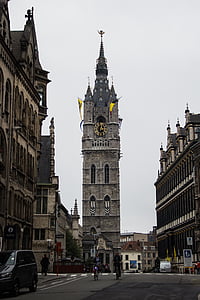 Колокольня в Генте, Башня колокольня, Церковь, Башня церков, Архитектура, центр, здание