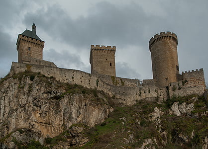 Foix, крепост, укрепления, турове, средновековна крепост, архитектура, история