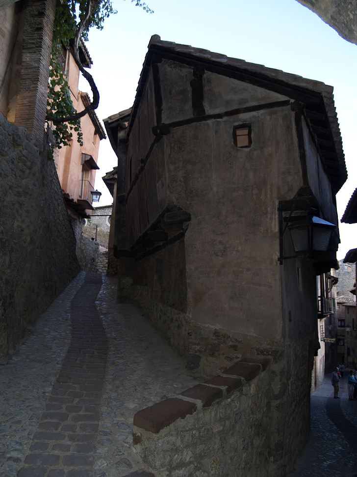 Albarracin, maison santiago, médiévale, rue, architecture, ville, cultures