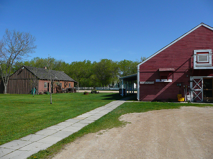 Steinbach, Mennonita heritage village, Manitoba, Kanada, ház, épület, történelem