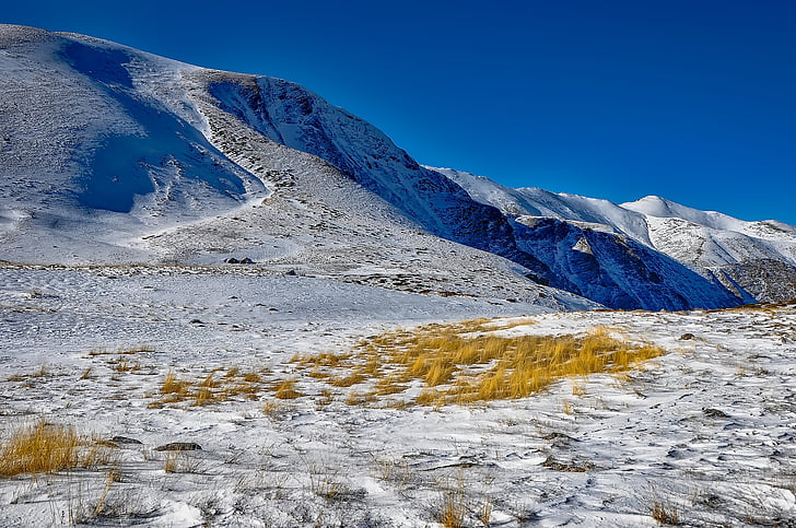 macedonia, winter, snow, mountains, valley, plants, landscape
