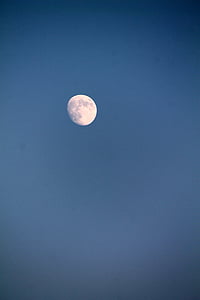 luna plina, bianca, noapte, cer, albastru