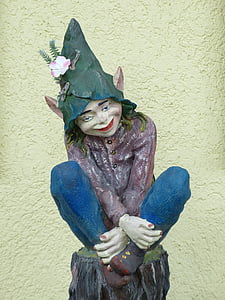 elf, dwarf, gnome, figure, hat, pointed ears, girl
