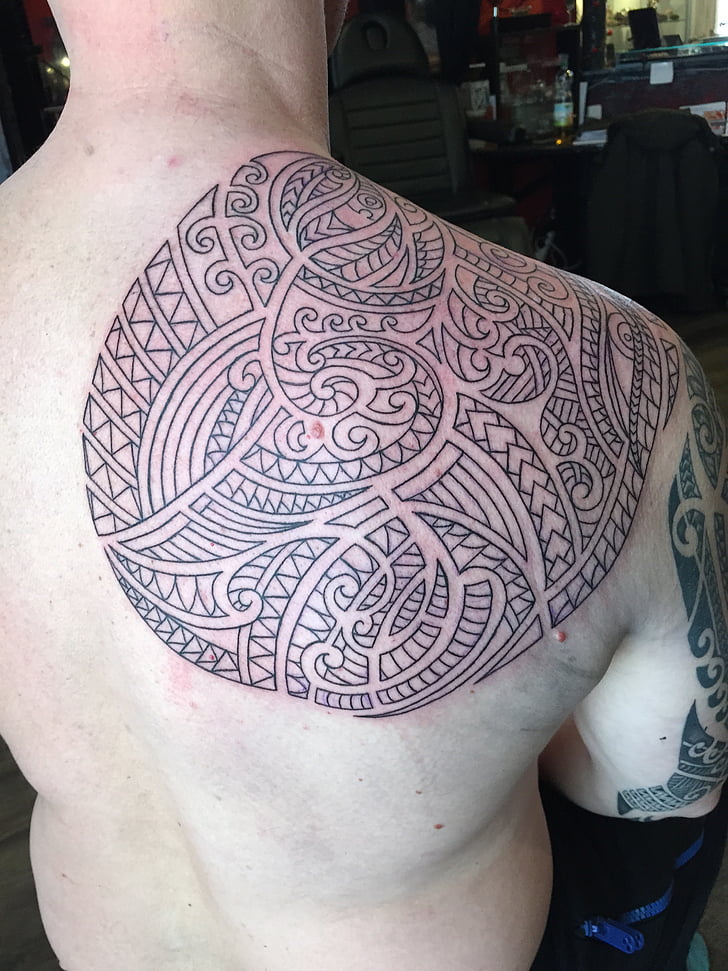 Tattoo, Maori, Tribal, illustraties, Nieuw-Zeeland, geschilderd, inkt