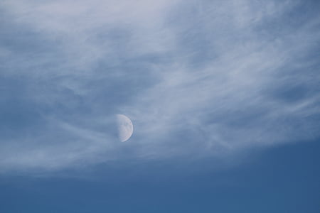 luna, nori, cer, planeta, lunar, orbită, ceata
