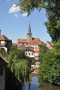 vùng Alsace, Đinh tán, ngôi nhà, Alsatian house, cửa sổ, làng, Pháp