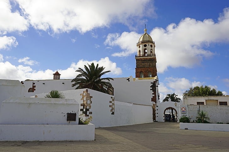 Teguise, kerk, Lanzarote, bezoekplaatsen, Spanje, Steeple