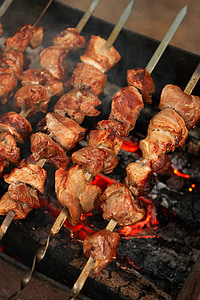 cibo, pic-nic, kebab dello shish, carne, Mangal, carne fritta, frittura