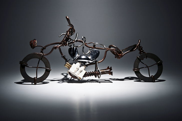 Harley davidson, motorcykel, kunst, jern, metal, miniature, Moto