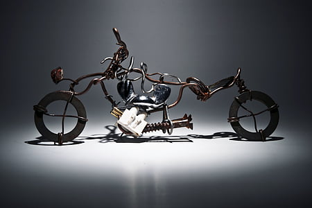 Harley davidson, мотоцикл, мистецтв, залізо, метал, мініатюрні, мото