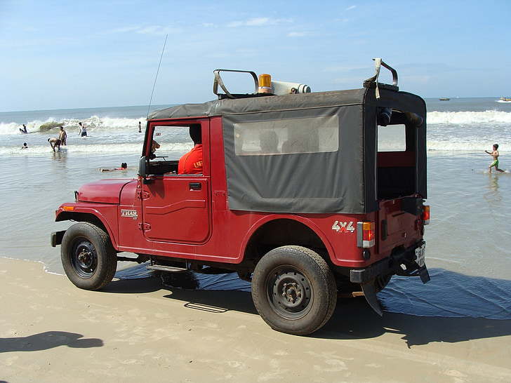 Patrol, Jeep, Van, Plaża, pojazd, bezpieczeństwa, morze