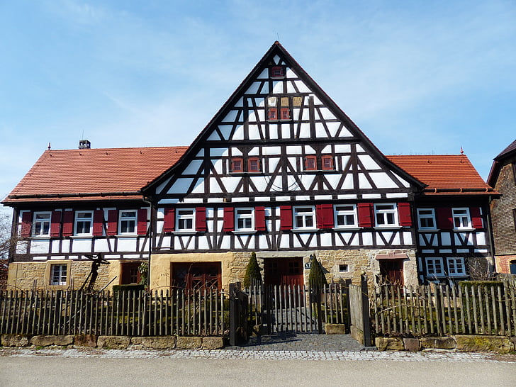 rumah, fachwerkhaus, rumah pertanian, Hof, pertanian, bangunan, pertanian