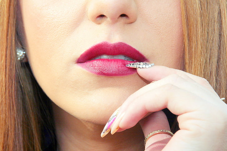 lip, seduction, nail, lipstick, women, human Lips, beauty