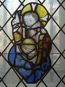 vetro macchiato saint, vecchio, Parigi, Francia, Museo Carnavalet, Saint, medievale