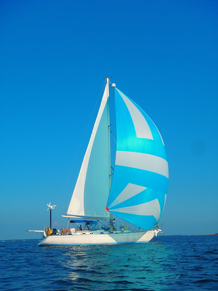 sailing, spinnaker, cruising, bluewater, sailboat, boat, sea