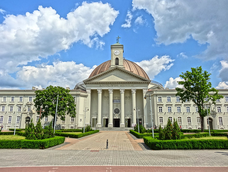 Basilika St peter, Vincent de paul, Bydgoszcz, Polandia, depan, kolom, Gereja