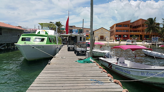 Belize, San pedro, vanntaxi, nautiske fartøy, havn, sjøen, Pier