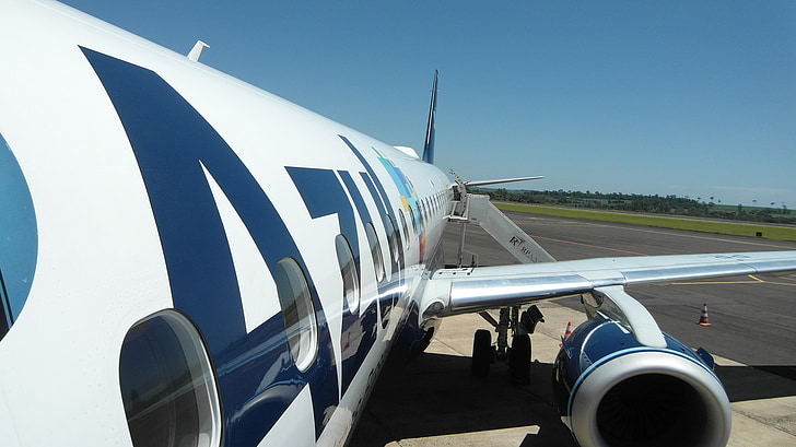 pesawat, terbang, perjalanan, Azul, biru, Brasil, hari libur