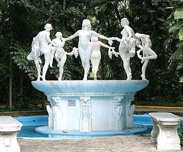 fontanas, Tropicana, Kuba, Havana, Moterys, skulptūra, atogrąžų