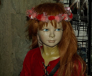 mannequin, girl, doll, crown, flea market, women, human Face
