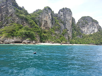 sea, rock, cliff, thailand, phuket