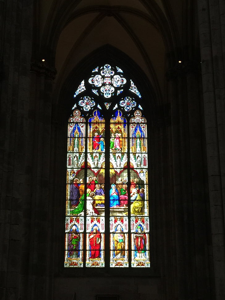 vitráže, okno, kostol