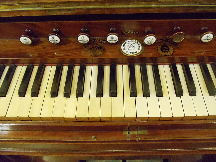 piano, organ, music, instrument, keyboard, black, white