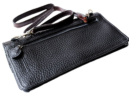 svart, handväska, pic, läder, konsistens, tillbehör, plånbok