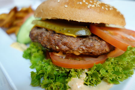 Burger, -Grill, Stek, mięso, Wołowina, smaczny, pyszne
