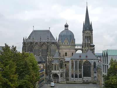 dom, 亚琛, 教会, 世界遗产, 立面, 建筑, 亚琛大教堂