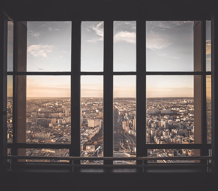 photo, high, rise, building, city, window, glass