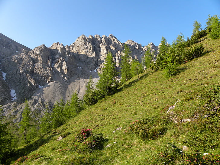 montanhas, Lienz, Dolomitas, Alpina, Áustria, rocha, pico
