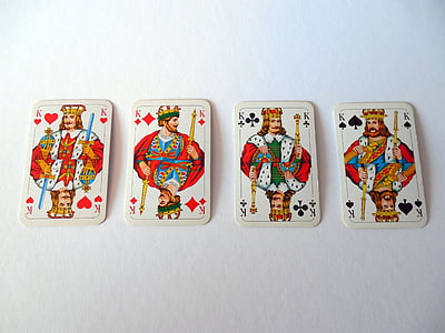 cartões de, jogo de cartas, Aces, Pik, coração, Skat, diamantes