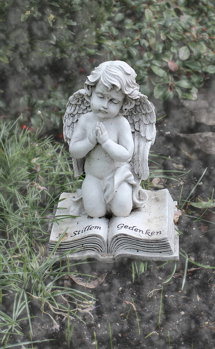 angel, pray, commemorate, grave, figure, sculpture, symbol