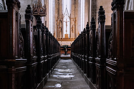 architecture, building, infrastructure, catholic, church, aisle, altar