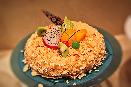 cake, food, fruit, delicious