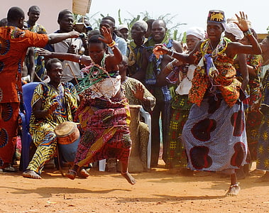 ブードゥー教, ダンス, ベナン, 伝統的です, 文化, 太鼓, アフリカ