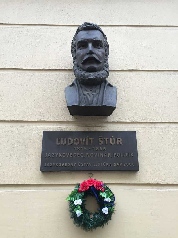 bust, statuen, Bratislava, Slovakia, ludovit stur, historisk person, diplomat