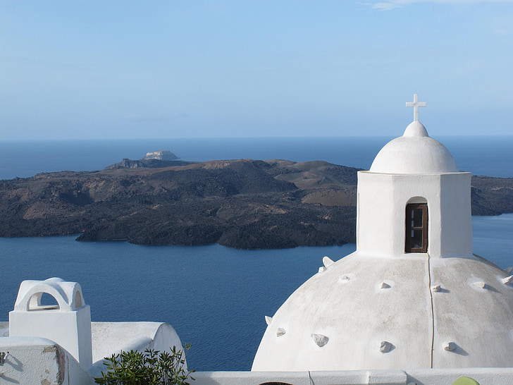 Grækenland, Santorini, kirke, rejse, græsk, ø, Europa
