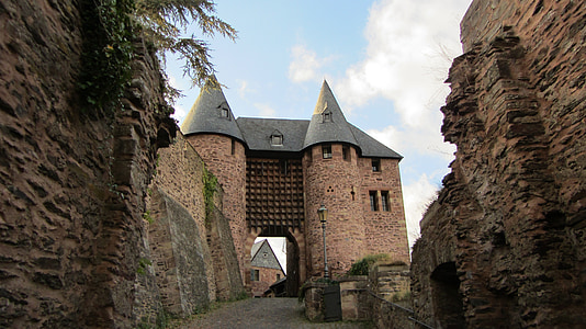 Burg hengebach, grad, mestu Heimbach, Eifel national park, Eifel, Nemčija, stavbe
