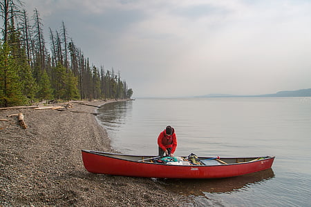 boat, canoe, forest, kayak, lake, outdoors, river