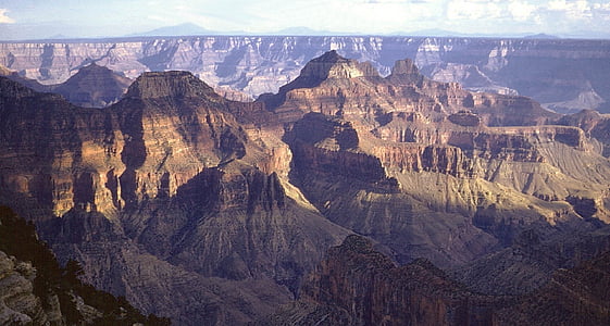 Grand canyon, exibição de borda norte, ponto anjo brilhante, olhando ao sul, cênica, Mirante, pedras