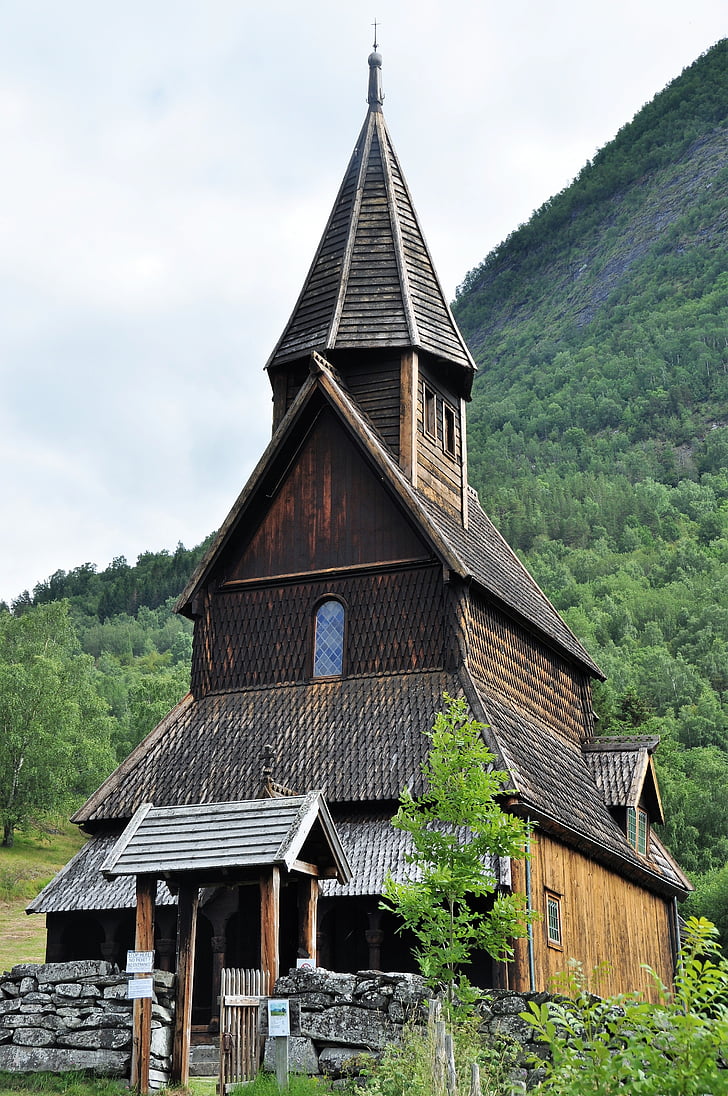 stave church, Nórsko, zaujímavé miesta, Drevený kostol, slávny, budova, pôsobivé