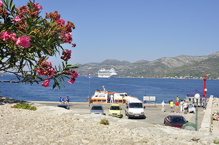 Korčula, Kroatien, havet, Boot, Adriatiska havet, vatten, hamn