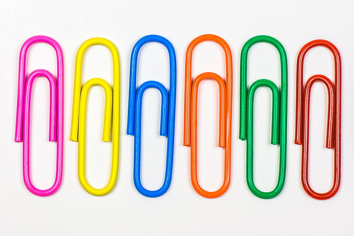 paperclip, clip, office, office accessories, color, colorful, background