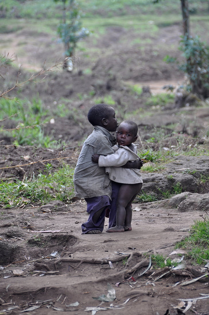 vaikams, vaikai, berniukai, Draugystė, Afrika, Ruandos, lauke
